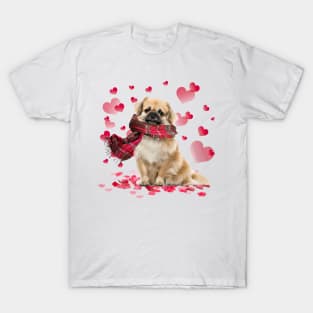 Tibetan Spaniel Hearts Love Happy Valentine's Day T-Shirt